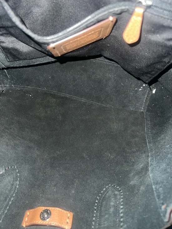 Coach Cognac Pebbled Leather Tote with Gold Logo - Picture 3 of 3